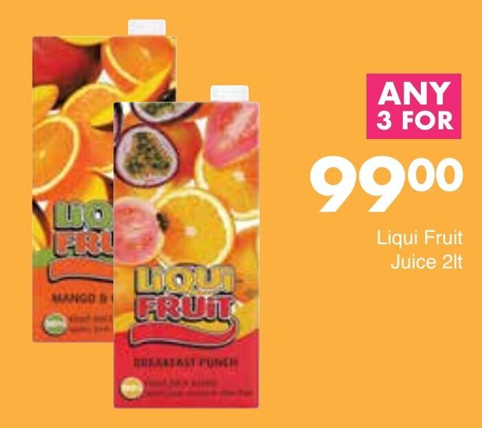 Liqui Fruit Juice 3 x 2lt offer at Save Hyper