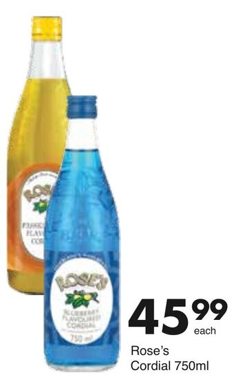 Rose's Cordial 750ml