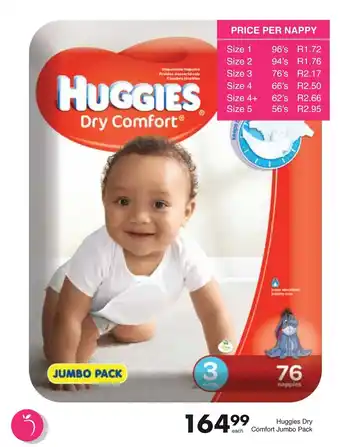 Save Hyper Huggies Dry Comfort Jumbo Pack 76's offer