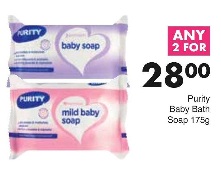 Purity Baby Bath Soap 2 x 175g offer at Save Hyper