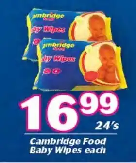 Cambridge Food Cambridge Food Baby Wipes 24's offer