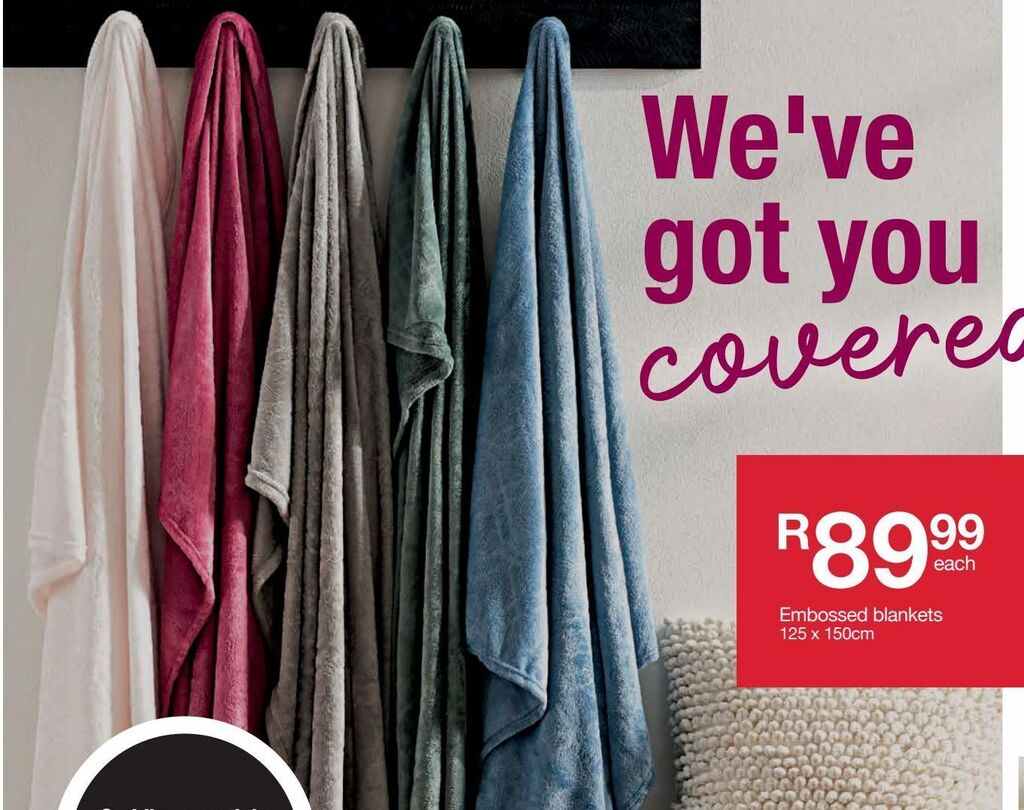 Embossed blankets offer at MRP Home