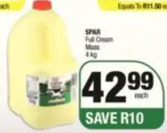Spar SPAR Full Cream Maas 4 kg offer