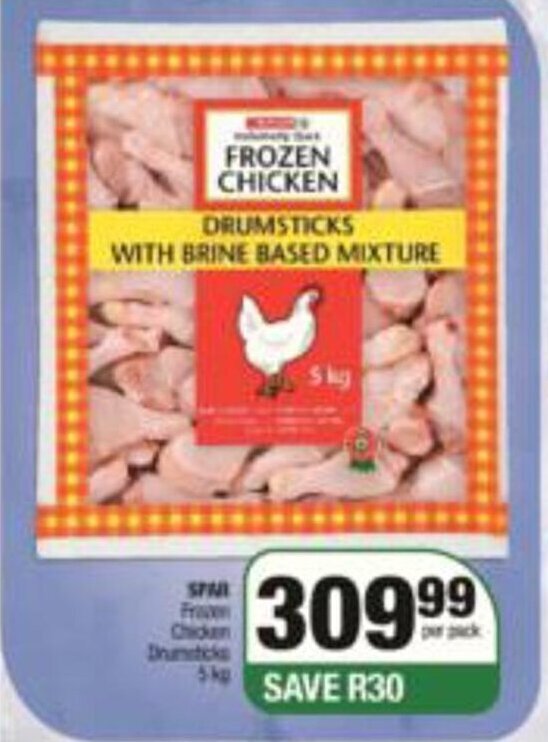 SPAR Frozen Chicken Drumsticks 5 kg offer at Spar