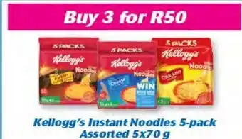Cambridge Food Kellogg's Instant Noodles 5-Pack Asstd 5x70g offer