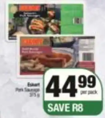Spar Eskort Pork Sausage 315g offer