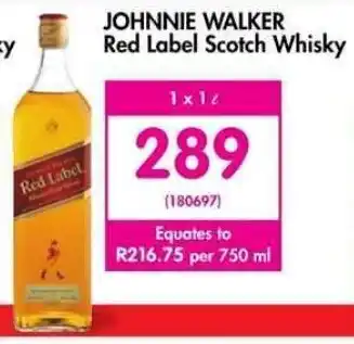 Johnnie Walker Red Label Scotch Whisky 1L
