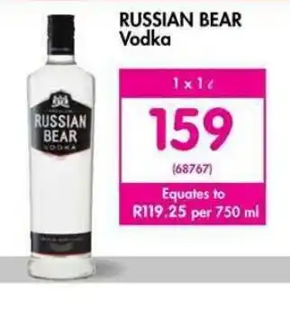 Makro’s liquor Russian Bear Vodka 1L offer