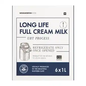 Woolworths Long life full cream milk 6 x 1 l offer