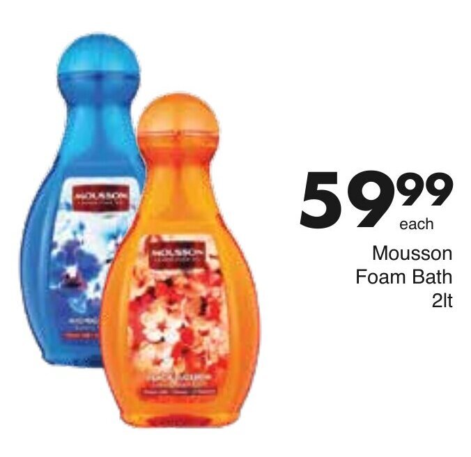 Mousson Foam Bath 2lt offer at Save Hyper