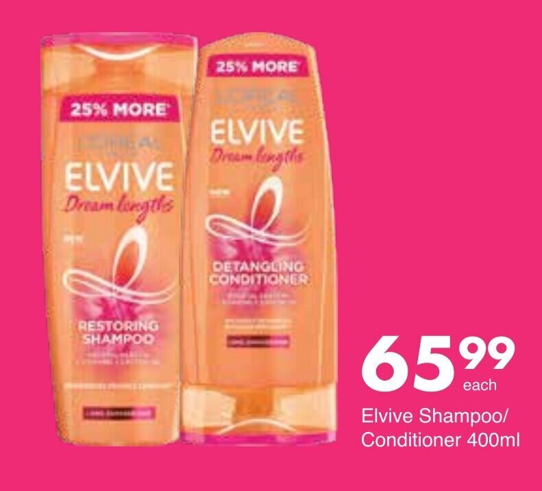 Elvive Shampoo/Conditioner 400ml offer at Save Hyper