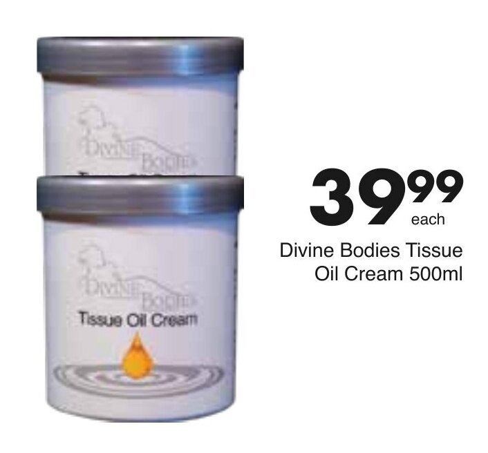 Divine Bodies Tissue Oil Cream 500ml offer at Save Hyper