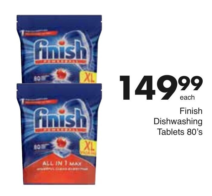 Finish Dishwashing Tablets 80's offer at Save Hyper