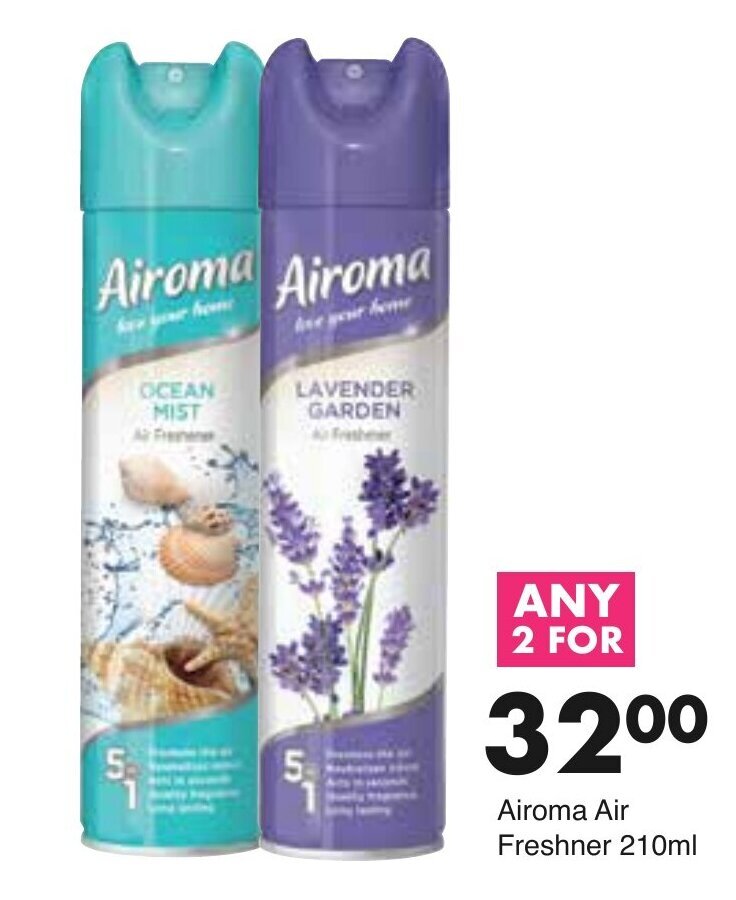 Airoma Air Freshener 2 x 210ml offer at Save Hyper