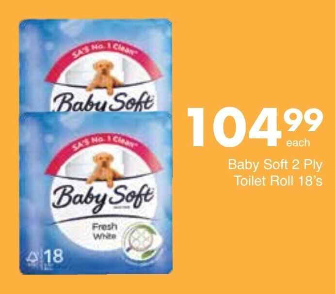 Baby Soft Toilet Roll 18's offer at Save Hyper