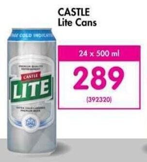 Castle Lite Cans 24 x 500ml