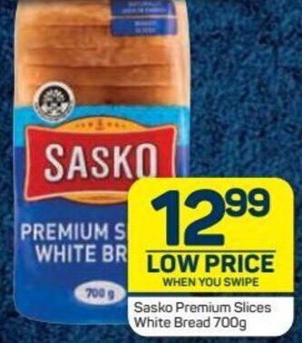 Pick n Pay Hypermarket Sasko Premium Slices White Bread 700g offer