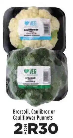 Food Lover's Market Broccoli, Caulibroc or Cauliflower Punnets offer