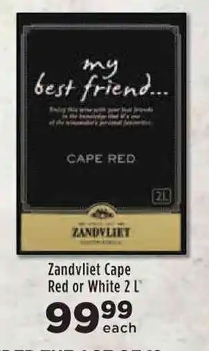 Food Lover's Market Zandvliet Cape Red or White 2 L offer
