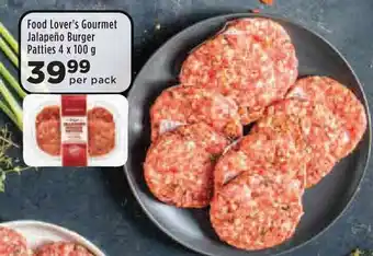 Food Lover's Market Food Lover's Gourmet Jalapeño Burger Patties 4x 100g offer