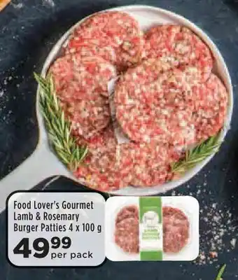 Food Lover's Market Food Lover's Gourmet Lamb & Rosemary Burger Patties 4 x 100g offer