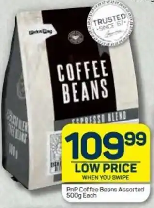 Pick n Pay Hypermarket PnP Coffee Beans Assorted 500g offer