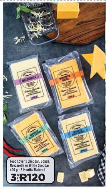 Food Lover's Market Food Lover's Cheddar, Gouda, Mozzarella or White Cheddar 400g - 3 Months Matured offer