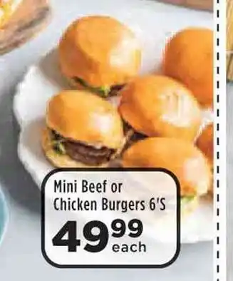Mini Bread or Chicken Burgers 6's