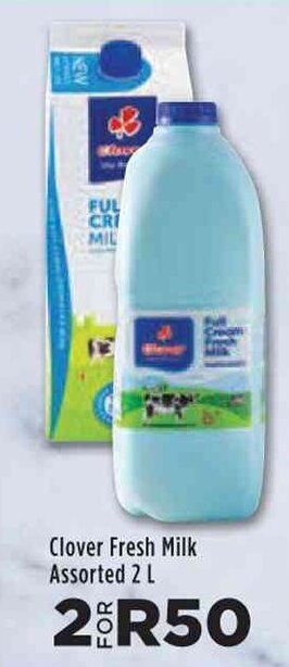 Food Lover's Market Clover Fresh Milk Assorted 2L offer