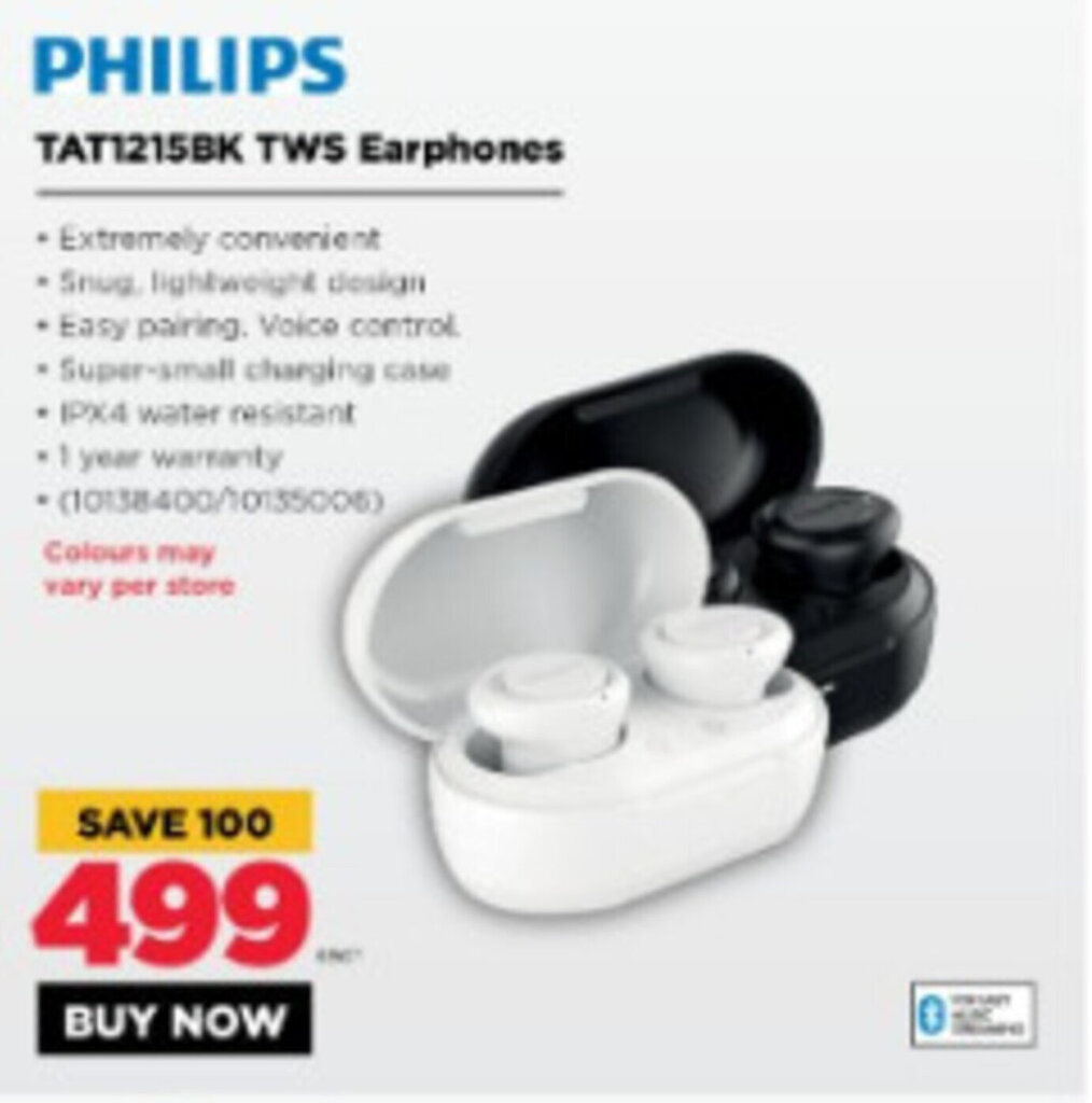 HiFi Corp Philips - TAT1215BK TWS Earphones offer