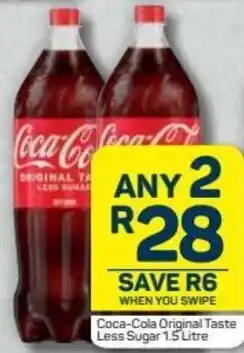 Pick n Pay Hypermarket Coca-Cola Original Taste Less Sugar 2 x 1,5L offer