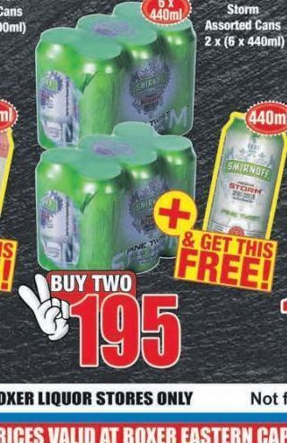 Boxer Smirnoff cans 2 offer