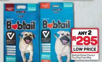 Pick n Pay Hypermarket Bobtail Steak Flavour Dry Dog Food 2 x 8kg offer