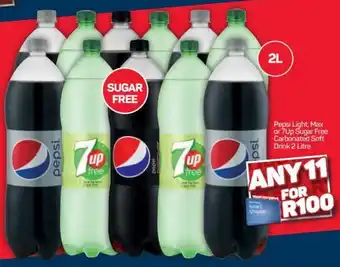 Pick n Pay Hypermarket Pepsi Light, Max or 7up Sugar Free Carbonated Soft Drink 11 x 2L offer