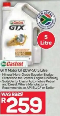 Pick n Pay Hypermarket Castrol GTX Motor Oil 20W-50 5L offer