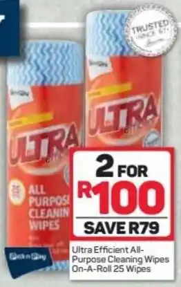 Pick n Pay Hypermarket Ultra All Purpose Cleaning Wipes 2 x 25 wipes offer