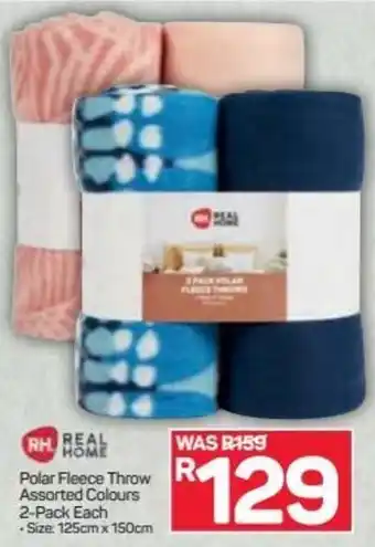 Pick n Pay Hypermarket Real Home Polar Fleece Throw 2-pack 125cm x 150cm offer