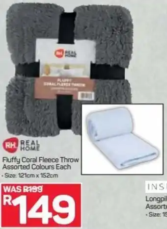 Pick n Pay Hypermarket Real Home Fluffy Coral Fleece Throw 121cm x 152cm offer