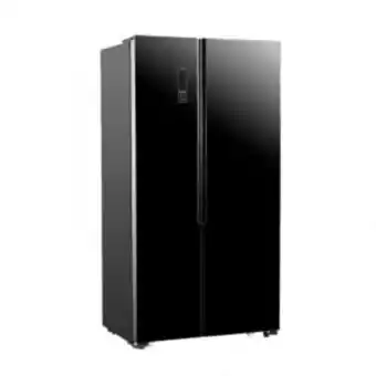 Hirsch's Aeg 563lt black glass side by side fridge - rxb56311ng offer