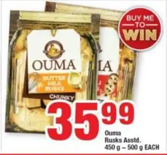 OK Foods Ouma Rusks Asstd 450g - 500g each offer