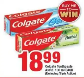 OK Foods Colgate Toothpaste Asstd. 100 ml each offer