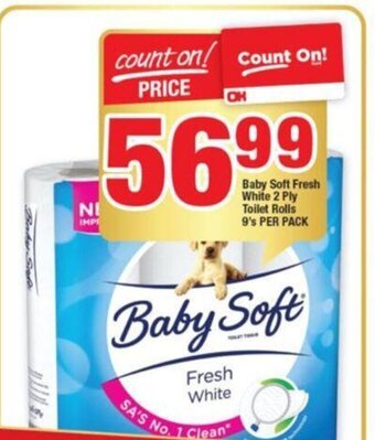 OK Foods Baby Soft Fresh White 2 Ply Toilet Rolls 9's per pack offer