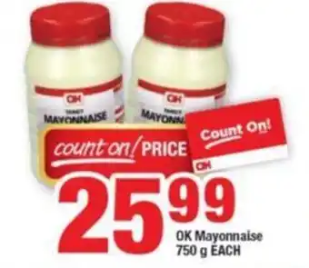 OK Mayonnaise 750g each