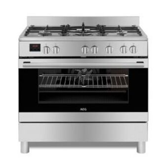 Aeg 90cm silver gas/electric stove - 10369mn-mn