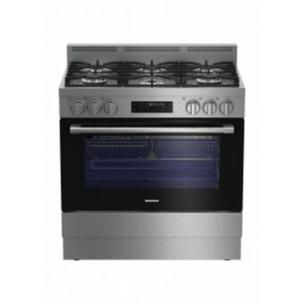 Grundig 90cm black connoisseur gas range cooker - gflm14020xc
