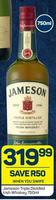 Pick n Pay Liquor Jameson Triple Distilled Irish Whiskey 750 ml offer