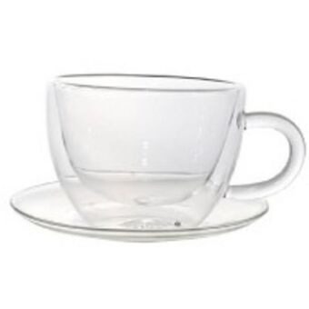 The barista 2pc double wall cup & saucer 220ml