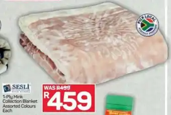 Pick n Pay Hypermarket Sesli Mink Collection Blanket Assorted Colours offer