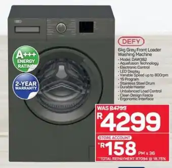 Pick n Pay Hypermarket Defy Grey Front Loader Washing Machine 6kg offer