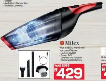 Pick n Pay Hypermarket Milex Wet and Dry Handhled Vacuum Cleaner offer